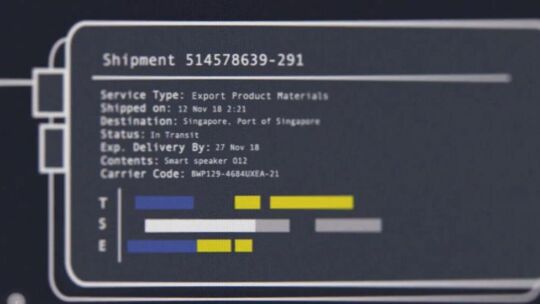 computer screen showing digitized supply chain data