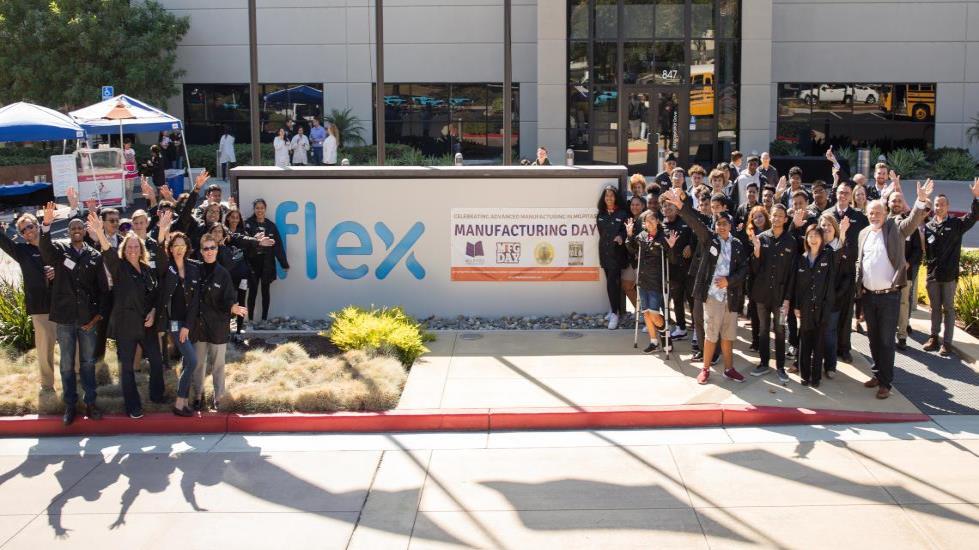 Employees outside Flex facility to celebrate Manufacturing Day 2019