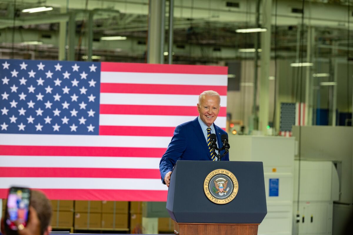 President Biden speaking at Flex in South Carolina