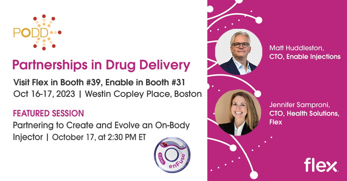 PODD: Partnerships in Drug Delivery October 17, 2023 at 2:30 PM ET | Westin Copley Place, Boston
