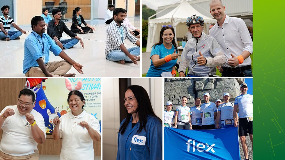 Collage of photos of Flex employees