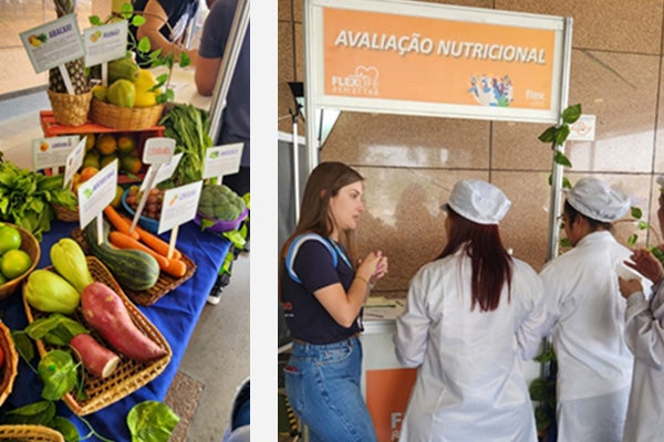 Team members in Jaguariuna, Brazil, attend a workshop focused on nutritional guidance, stretching classes, physical assessments and other activities promoting relaxation and wellness.