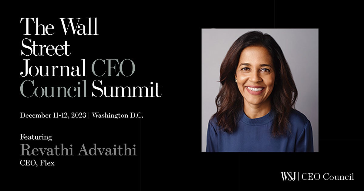 December 12, Revathi Advaithi will be speaking at the Wall Street Journal CEO Summit in Washington D.C.
