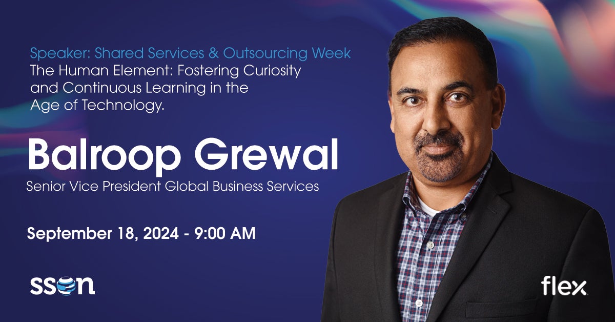 Balroop Grewal, President Global Business Services, wird auf der SSON Week sprechen