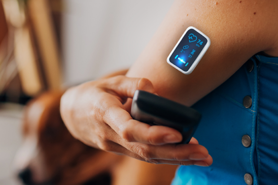 wearable health monitor on arm