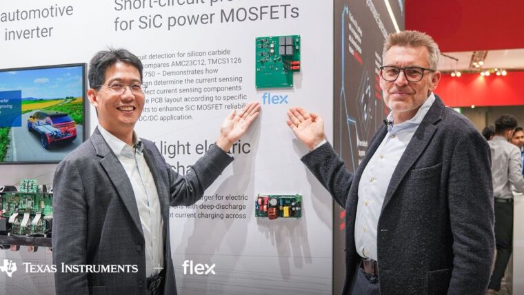 Mark Ng, director de sistemas automotrices en Texas Instruments, y Andreas Heim, vicepresidente de ingeniería automotriz en Flex