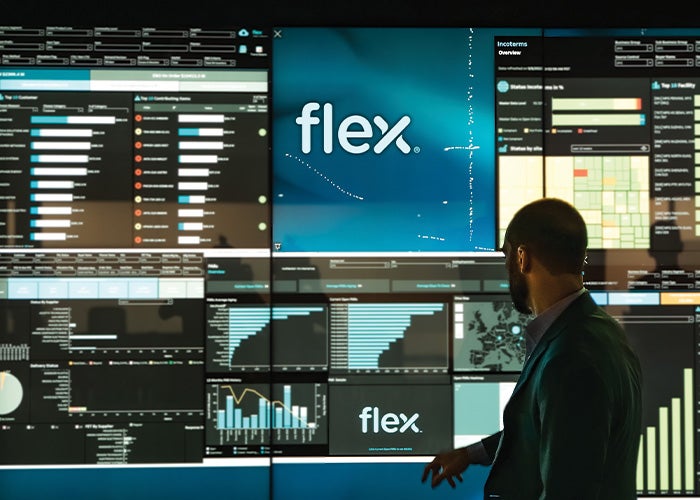man reviews analytics on flex pulse dashboard