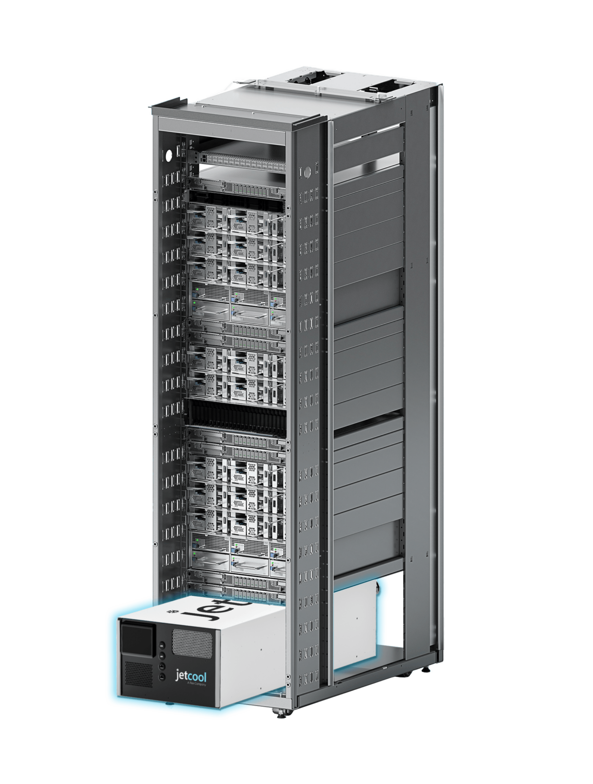 Flex rack with a CDU pulled out