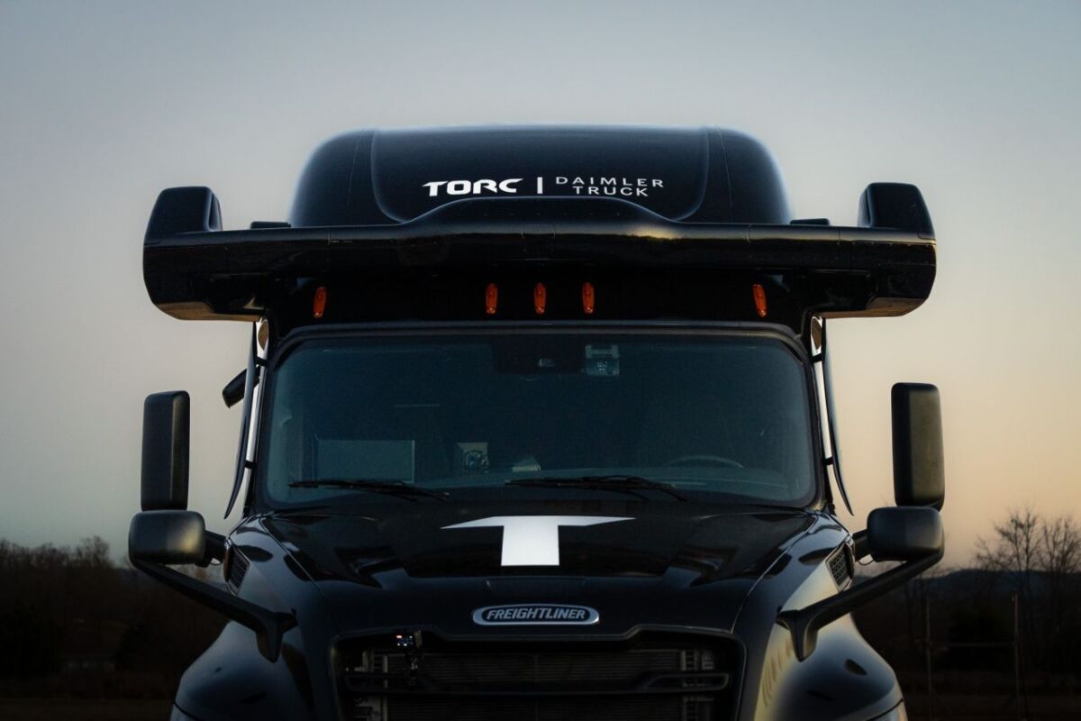 Front of a Torc Daimler truck