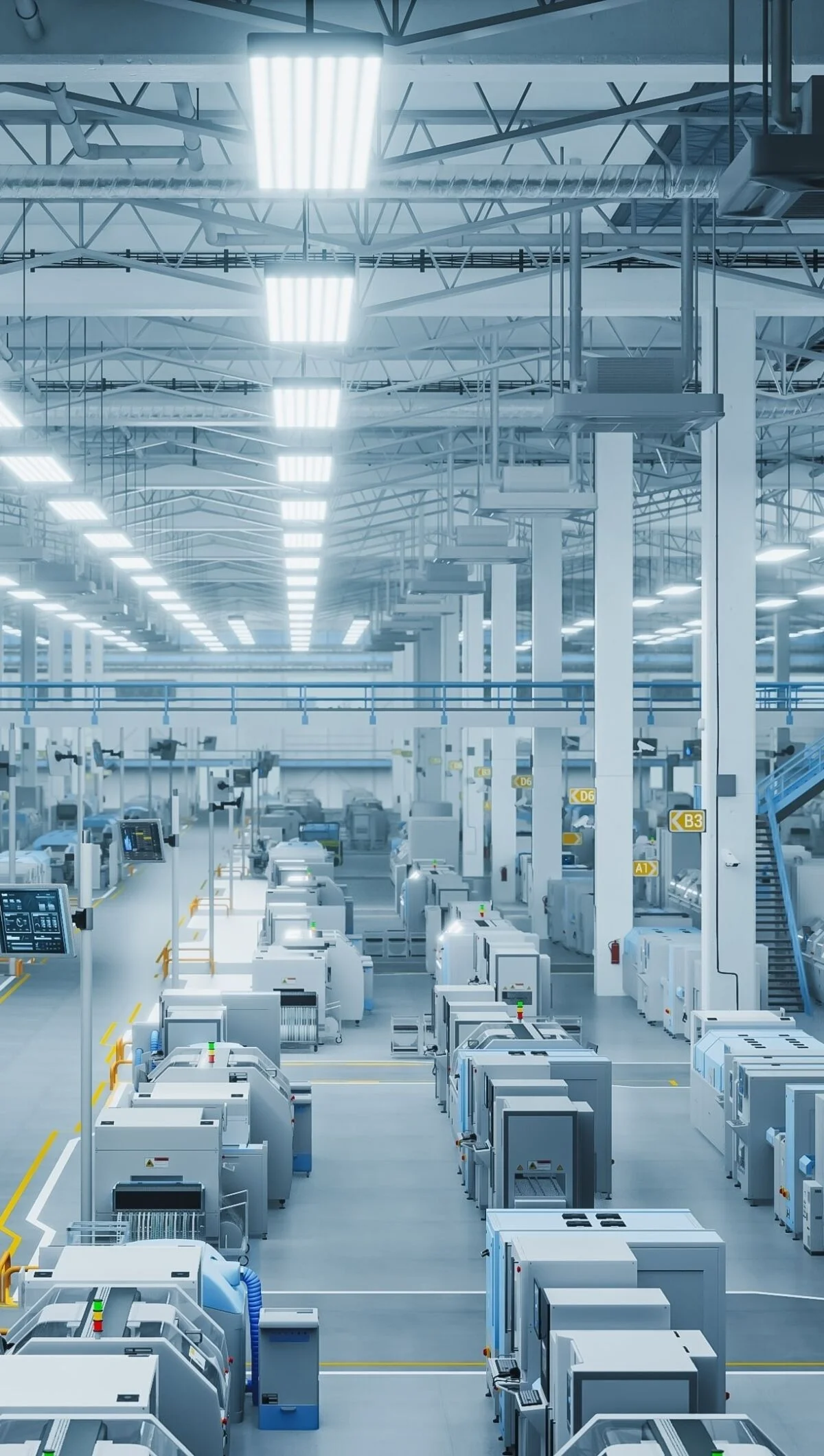 Stock image of a futuristic manufacturing floor
