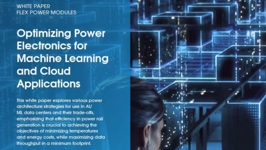 Optimized white paper cover showcasing power electronics strategies for machine learning and cloud applications, highlighting efficient power architectures, thermal management, and high‑performance data center design.