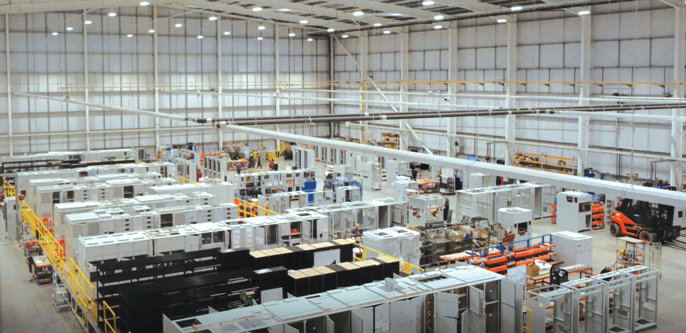 Staging room at Anord Mardix for prefabricated modular data center solutions