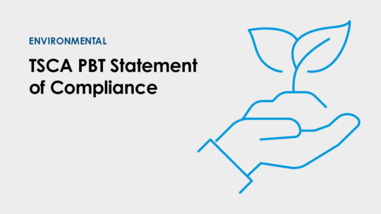 Declaración de cumplimiento de TSCA PBT