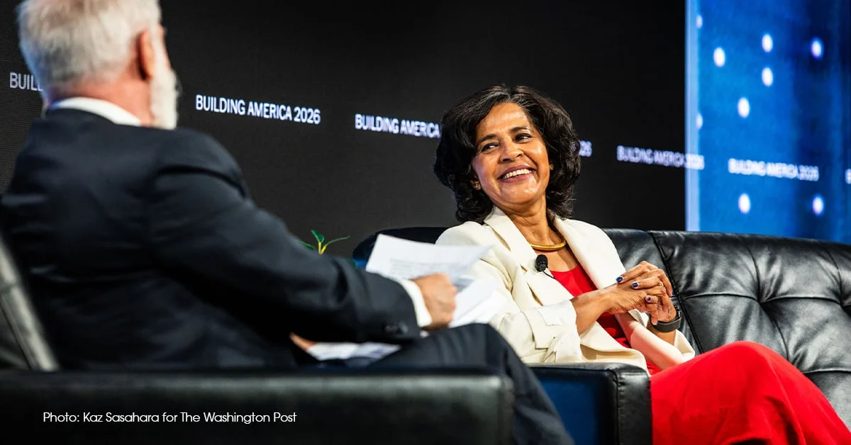 Flex CEO Revathi Advaithi joins Washington Post Live. Photo courtesy of Kaz Sasahara for The Washington Post.
