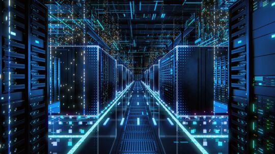 Representación 3D de la arquitectura de alimentación del centro de datos de IA para centros de datos de 800 V CC